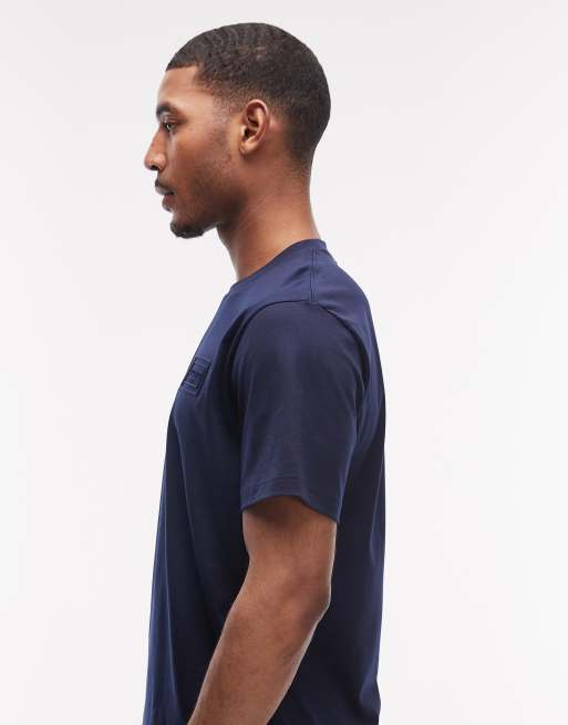 Lacoste - Ruimvallend T-shirt met logo in reliëf in marineblauw, 4 van 5