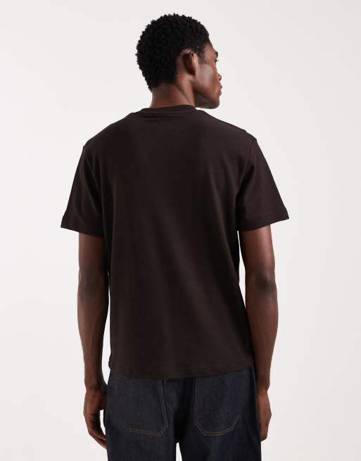 Lacoste - Ruimvallend T-shirt met ton-sur-ton logo in bruin, 5 van 5