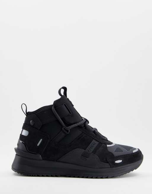 Lacoste run high top sneakers in black | ASOS