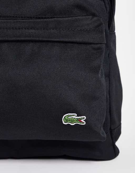 Lacoste Sac dos avec logo crocodile Noir