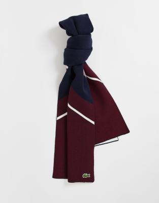 Lacoste Lacoste scarf in navy and burgundy
