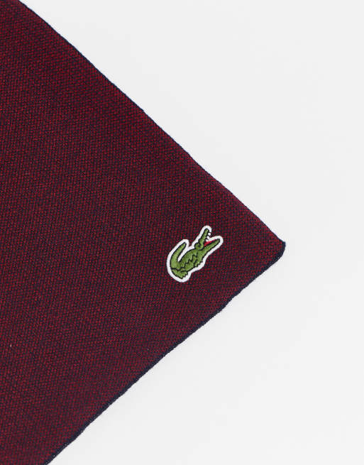 Lacoste scarf in navy and burgundy ASOS