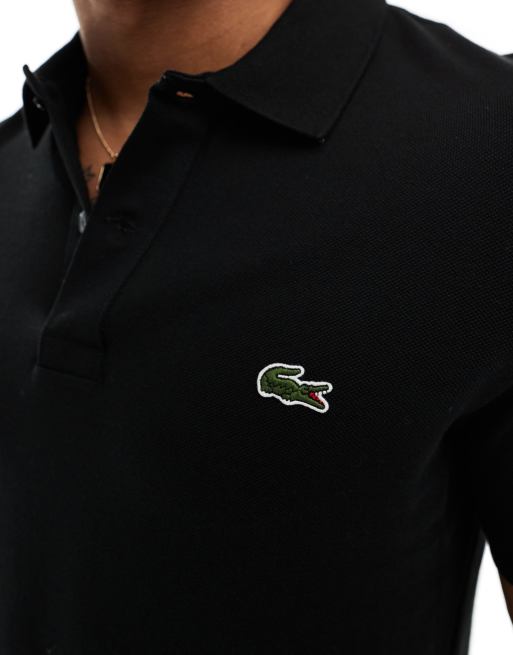Lacoste – Schmales Piqué-Polohemd in Schwarz, 3 von 4