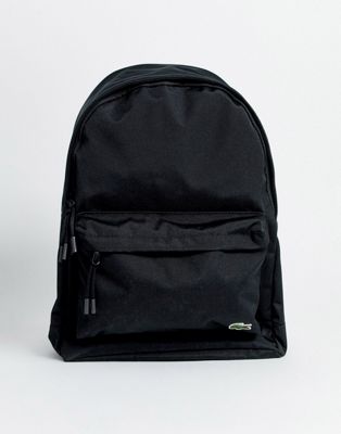 Lacoste – Schwarzer Backpack mit Kroko-Logo