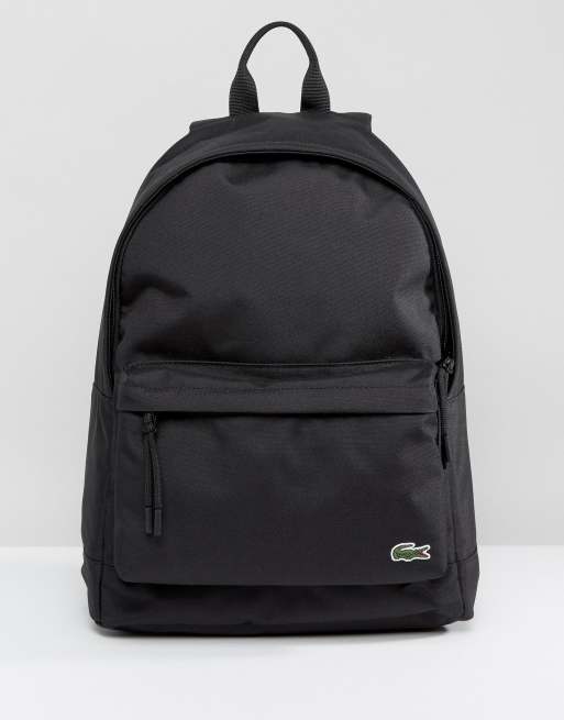 Lacoste black leather on sale backpack