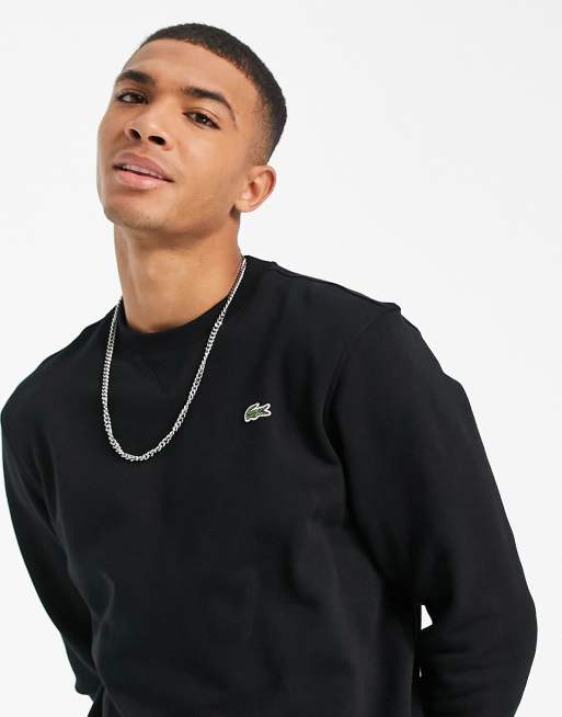 Lacoste Schwarzes Basic Sweatshirt mit Rundhalsausschnitt ASOS