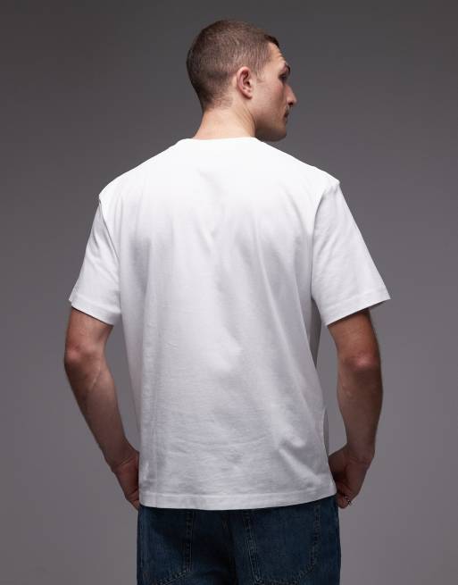 Lacoste – Schweres Oversize-T-Shirt in Weiß, 3 von 5