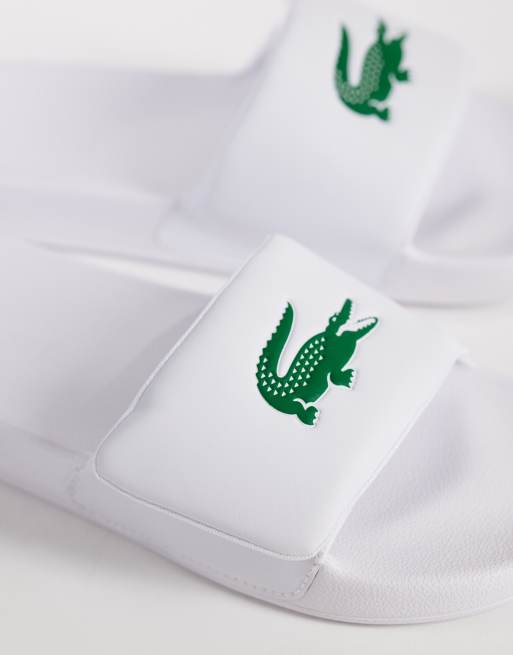 Lacoste – Serve 0.0 – Białe klapki z paskiem na rzep z logo, 2 z 4