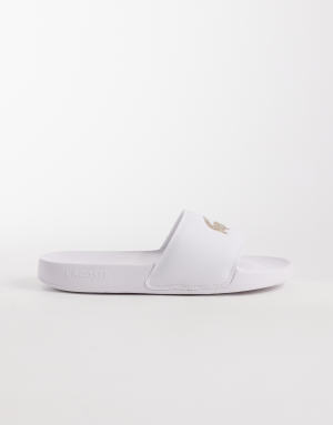 Lacoste Serve 0.0 logo sliders in white