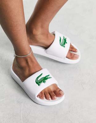 Lacoste Serve 1.0 sliders in white