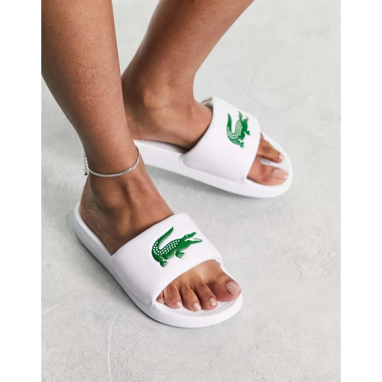 Lacoste white sliders new arrivals