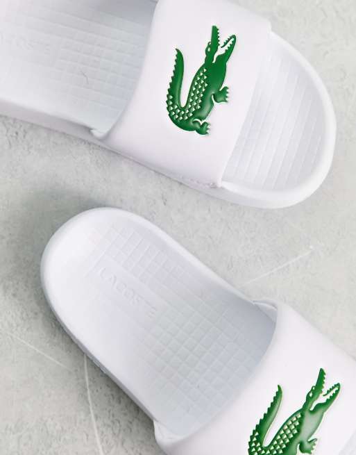 Lacoste sliders hot sale white mens