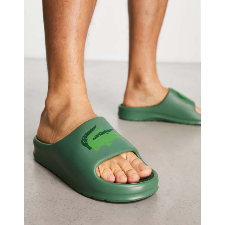 Lacoste Serve 2.0 Evo Sliders In Green ASOS