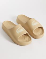 Lacoste Serve 2.0 logo sliders in beige