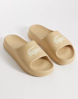 Lacoste Serve 2.0 logo sliders in beige