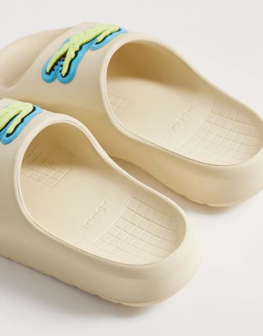 Lacoste Serve 2.0 logo sliders in off white, 4 of 4