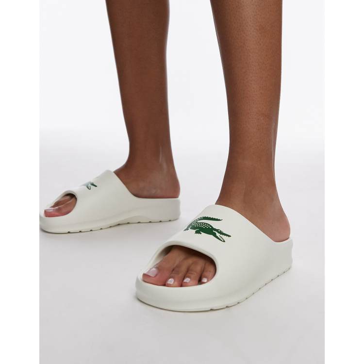 Lacoste serve 2.0 sliders in off white ASOS