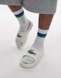 [Lacoste] Lacoste Serve 2.0 sliders in off white 43 White