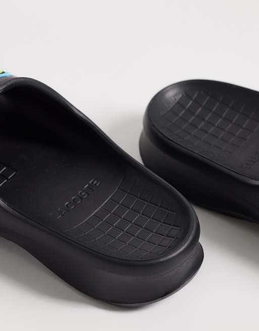 Lacoste – Serve 2.0 – Svarta tofflor med logga, 3 av 4