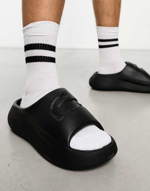 Lacoste Serve 3.0 XL sliders in black, 3 of 4