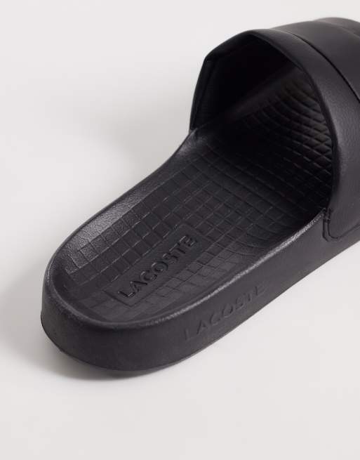 Lacoste Serve hybrid logo sliders in black, 4 of 4