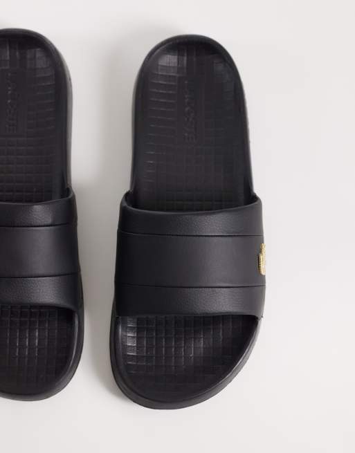 Lacoste – Serve – Svarta tofflor i hybridstil med logga, 3 av 4