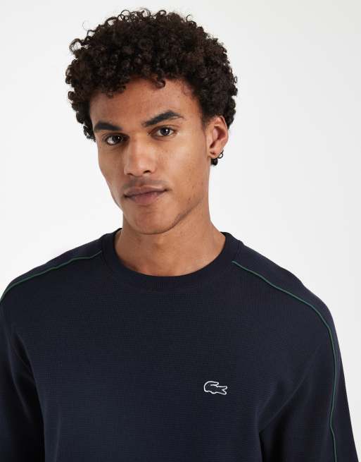 Lacoste – Set aus T-Shirt und Shorts in Schwarz mit Waffelstruktur, 4 von 5