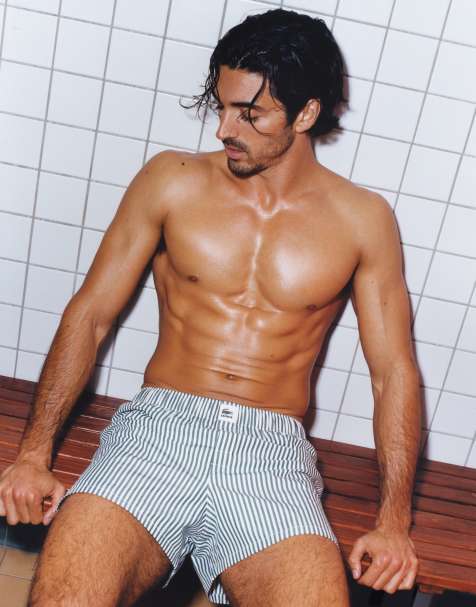 Lacoste - Set van 2 geweven boxershorts in marineblauw en groen - view 1