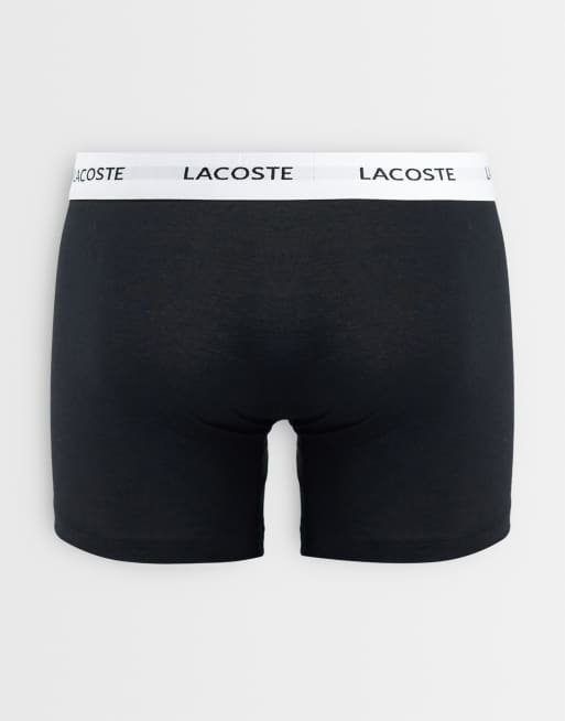 Lacoste set van 3 boxers met witte tailleband in zwart, 3 van 3
