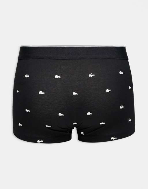 Lacoste - Set van 3 boxershorts in zwart met krokodillenprint, 2 van 3
