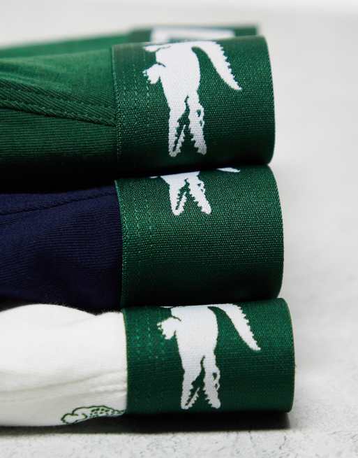 Lacoste - Set van 3 boxershorts van stretchkatoen met merkteken in groen, 3 van 4