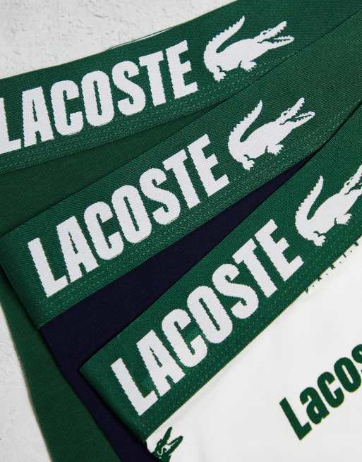 Lacoste - Set van 3 boxershorts van stretchkatoen met merkteken in groen, 4 van 4