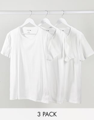 Lacoste - Set van 3 lounge-T-shirts in wit - view 1