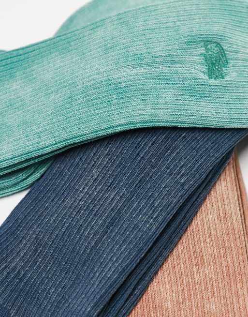 Lacoste - Set van 3 paar sokken in rood, blauw en groen met wassing, 2 van 3