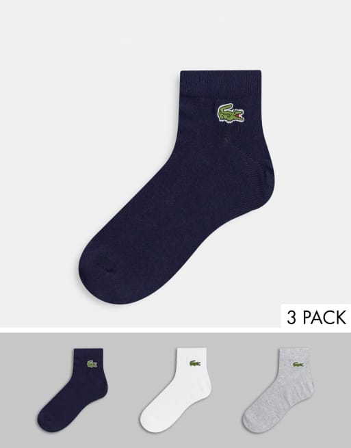 Lacoste - Set van 3 paar sportsokken in marineblauw/wit/grijs