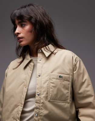 Lacoste Shacket In Neutral