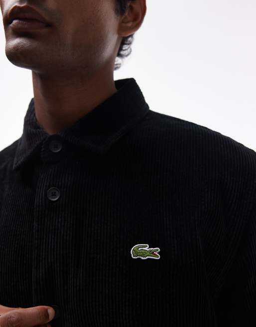 Lacoste - Shacket van corduroy met logo in zwart, 4 van 4