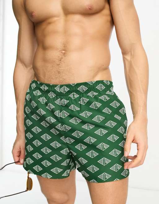 Lacoste - Short de bain à logo sur l'ensemble - Vert