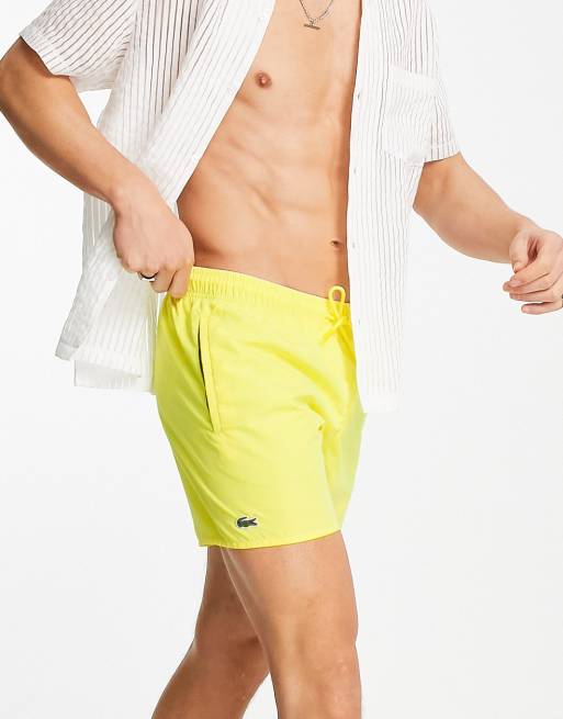 Short de best sale bain lacoste jaune