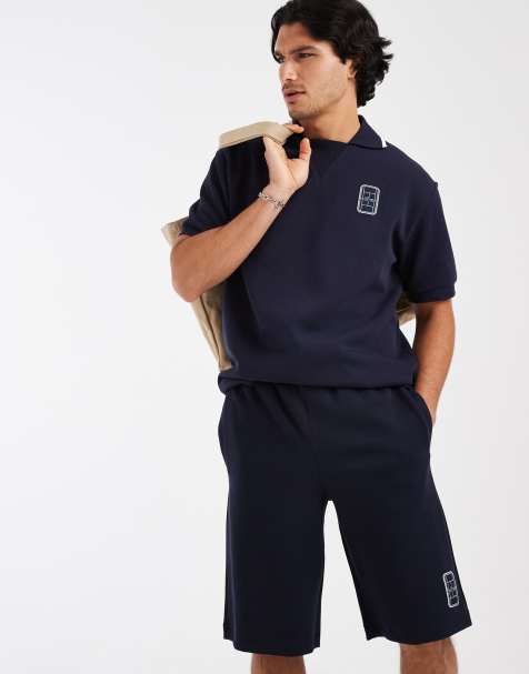 Lacoste - Short d'ensemble décontracté avec logo et cordon de serrage - Bleu marine - view 1