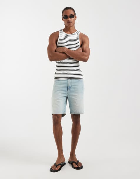 Lacoste - Short en jean - Délavage clair - view 1