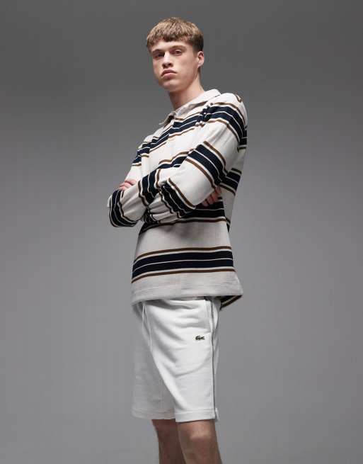 Lacoste - Short en jersey avec bandes à logo - Blanc, 3 de 5