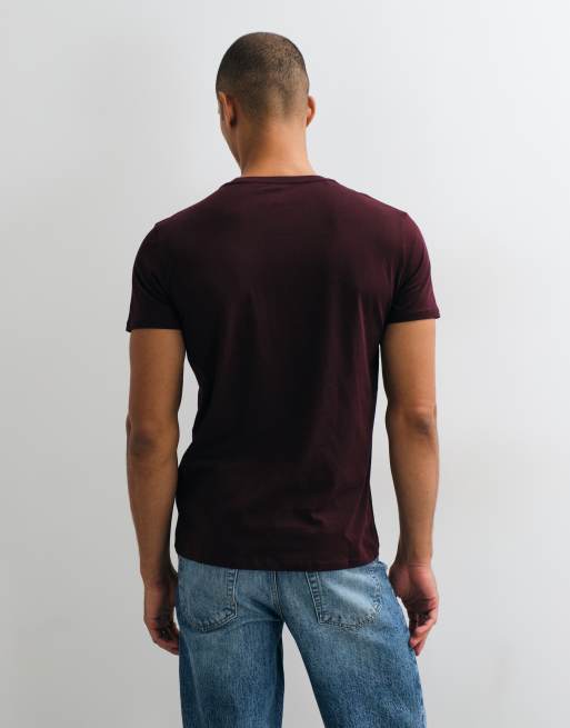 Lacoste short sleeve logo t-shirt in burgundy, 2 of 5