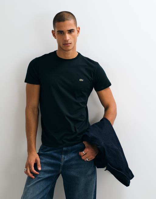Lacoste short sleeve logo t-shirt in dark green, 3 of 5