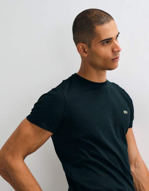 Lacoste short sleeve logo t-shirt in dark green, 4 of 5