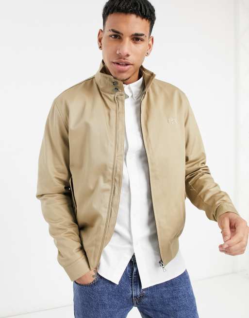 Lacoste men's short on sale zip cotton twill jacket