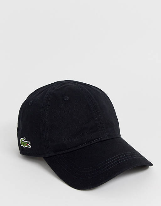Lacoste side logo baseball cap in black | ASOS