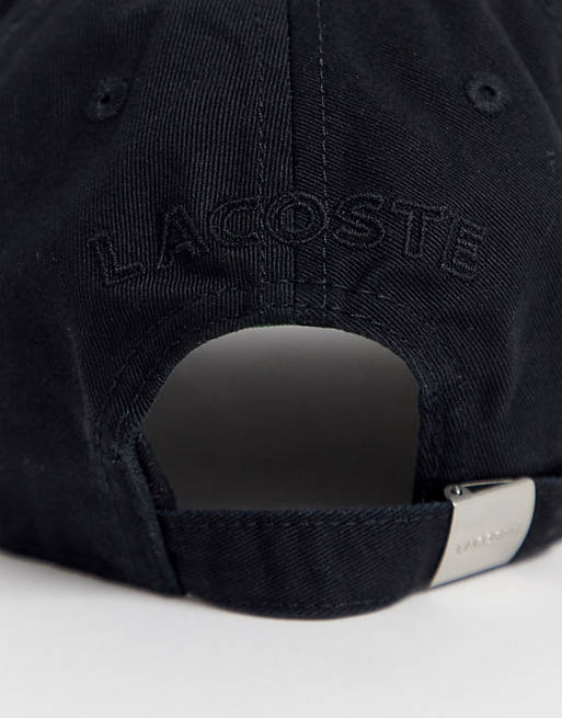 Lacoste side logo baseball cap in black | ASOS