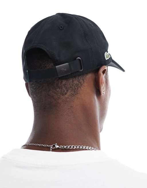 Lacoste side logo cap in black