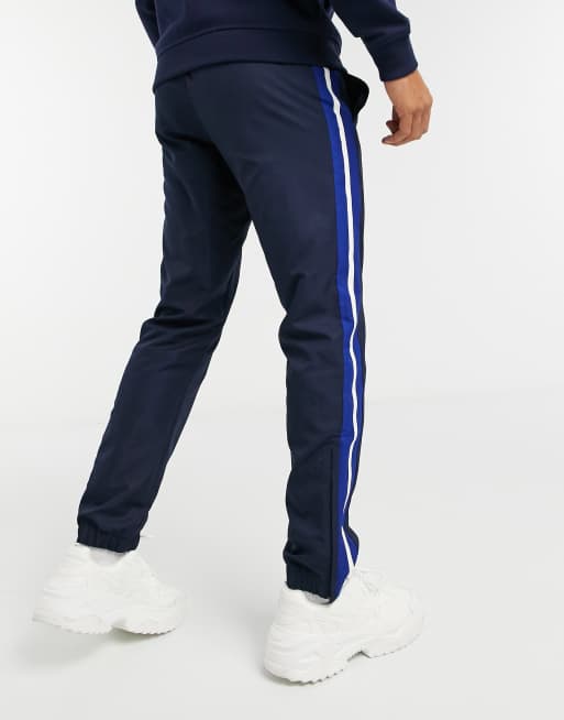 Lacoste side stripe 2025 jogging bottoms